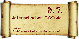 Weissenbacher Tünde névjegykártya